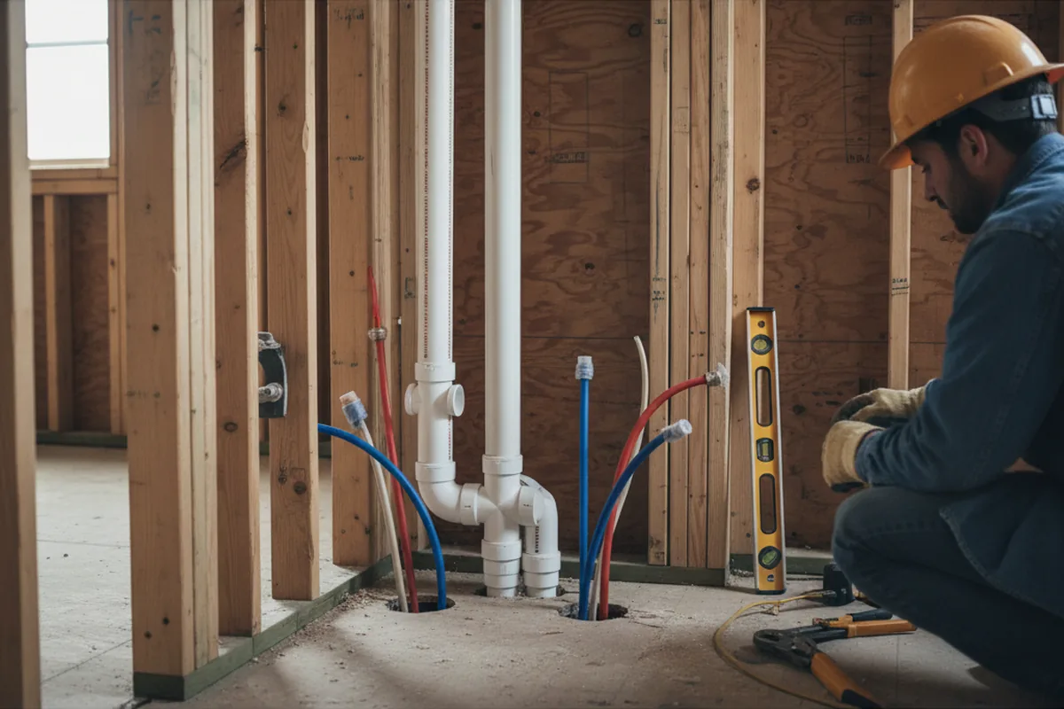 Drain and supply rough-in during Toilet Repair and Installation in Hastings